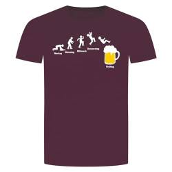 Montag Freitag Bier T-Shirt - Dienstag Mittwoch Woche Wochenende Saufen Alkohol Bordeaux Rot M von absenda