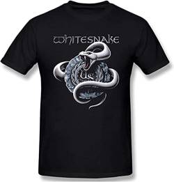 Summer Basic Casual Tops Loose Whitesnake Men T-Shirts Black T-Shirts & Hemden(X-Large) von absorb