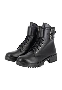 acalmar Damen Lederstiefel, Schwarz, 37 EU von acalmar