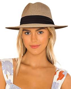 accsa Damen Panama Strohhut Verstellbarer Unisex Fedora Sonnenhut aus Stroh Herren Panama Hut UPF 50+ Strand Sommerhut mit Breite Krempe von accsa