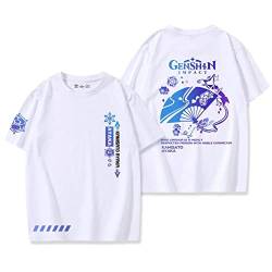 Genshin Impact T-Shirt Kamisato Ayaka T-Shirt Bedruckt Kurzarm lockeres Oberteil Genshin Impact Kamisato Ayaka Geschenk für Anime-Liebhaber von acsefire