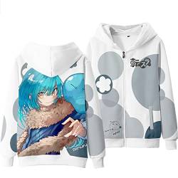 Unisex Anime Reißverschluss-Sweatshirt That Time I Got Reincarnated as a Slime Langarm Cosplay Kapuzenpullover Tempest Rimuru Strickjacke von acsefire