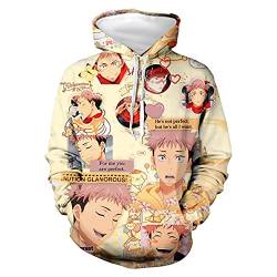 Unisex Anime Sweatshirt Jujutsu Kaisen Langarm Kapuzenpullover Gojo Satoru Hoodie Itadori Yuji Lustige Cartoon Sport Pullover für Ryomen Sukuna Fans von acsefire