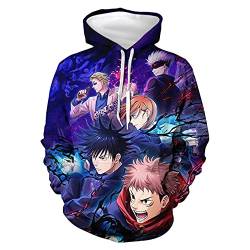 Unisex Anime Sweatshirt Jujutsu Kaisen Langarm Kapuzenpullover Gojo Satoru Hoodie Itadori Yuji Lustige Cartoon Sport Pullover für Ryomen Sukuna Fans von acsefire