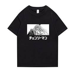 Unisex Chainsaw Man Power T-Shirt Lässige Streetwear Kurzarm Harajuku Loose T-Shirt Anime Power Cosplay Tops von acsefire