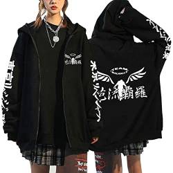 acsefire Black Dragon BD Hoodie Manjirou Sano Mikey Pullover Walhalla Hoodie Der kopflose Engelskopf Casual Streetwear Zipper Hoodie Walhalla Tokyo Cardigan von acsefire