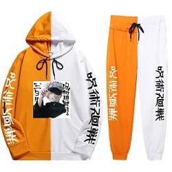 acsefire Jujutsu Kaisen Spleißen Kapuzen Sweatshirt Hosen Sets Anime Gojo Satoru Cosplay Kostüm Männer und Frauen Mode Druck 2 Teiliger Anzug von acsefire