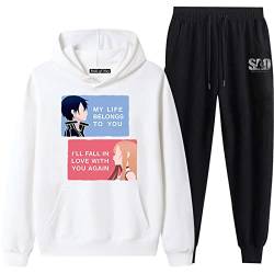 acsefire Sword Art Online Anime Print Hoodie Sets Sweatshirt Anzug Freizeithose Langarm Sport Yuuki Asuna Cosplay Hoodie Sets von acsefire