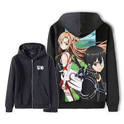 acsefire Sword Art Online Zip Cardigan Pullover Bedruckter Langarm Hoodie Anime Kirigaya Kazuto Cosplay Kostüme Herren und Damen Alltag Lässig Lose Mode Mantel von acsefire