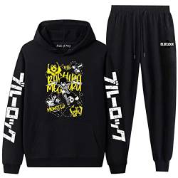 acsefire Unisex Anime Blue Lock Hoodie Hose Trainingsanzug Yoichi Isagi Meguru Bachira Langarm Sweatshirt Elastic Waist Jogginghose 2 Stück/Set von acsefire