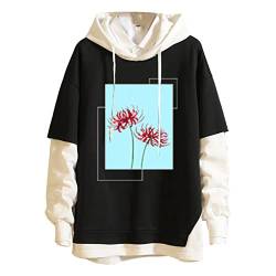 acsefire Unisex Anime Sweatshirt Lycoris Recoil Gedruckte Langarm Kapuzenpullover Lustige Nishikigi Chisato Fake Zwei Pullover Inoue Takina Hoodie von acsefire