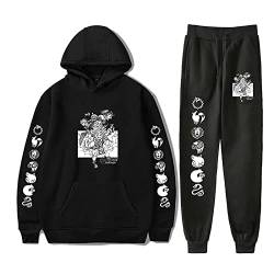 acsefire Unisex Anime The Seven Deadly Sins Hoodie Hose Trainingsanzug Meliodas Langarm Sweatshirt Elastic Waist Jogginghose 2 Stück/Set von acsefire