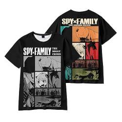 Spy×Family Anime T-Shirt Spy×Family Cosplay Anime Manga Druck Merch Geschenk Kurzarm-T-Shirts von acsewater