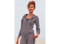 Trainingsjacke LASCANA ACTIVE Gr. S (36/38), grau (stone) Damen Jacken Sportjacken von active by Lascana