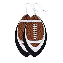 adawd Fußball-Ohrringe für Frauen, Fußball-Anhänger-Ohrringe, Kunstleder-Fußball-Ohrringe, handgemachte leichte Fußball-Ohrringe mit einzigartigem Schmuck, geeignet für alle Gelegenheiten von adawd