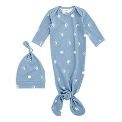 aden + anais knotte Babykleid & Hut - 0-3 Monate, Blue Moon | Komfort Strick super weiche Baumwolle mit Spandex 2 -Stück -Outfit -Set | Neugeborene Jungen oder Mädchen Geschenke | Langarm -Strampler von aden + anais