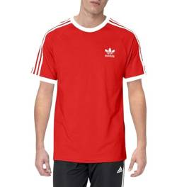 adidas Originals Adicolor Herren-T-Shirt mit 3 Streifen, Lebhaftes Rot, X-Klein von adidas Originals
