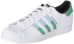 adidas Originals Men's Superstar Discontinued Sneaker, White/Semi Screaming Green/Blue Dawn, 44 2/3 EU von adidas Originals