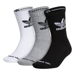 adidas Originals mens Cushioned Crew Socks (3-Pair), Black/Heather Grey/White , Large von adidas Originals