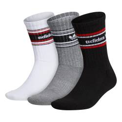 adidas Originals mens Cushioned Crew Socks (3-Pair), Black/Red/White , Large von adidas Originals