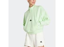 Sweatjacke ADIDAS SPORTSWEAR "W Z.N.E. QZ" Gr. XXL, grün (semi green spark) Damen Sweatjacken Sportbekleidung von adidas Sportswear