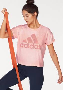 Große Größen: adidas Performance T-Shirt »WOMEN ESSENTIAL ALL OVER PRINT TEE«, rosa, Gr.L von adidas performance