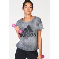 Große Größen: adidas Performance T-Shirt »WOMEN ESSENTIAL ALL OVER PRINT TEE«, schwarz, Gr.L-XXL von adidas performance