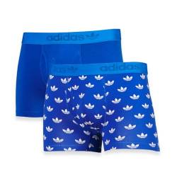 ADIDAS - Herren-Boxershorts, Komfort, Baumwolle, bedruckt, 2 Stück, blau, 5/XL von adidas