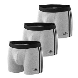 Adidas Boxershorts Herren (3er Pack) Unterhosen (Gr. S - 3XL) - bequeme Unterhosen, Grau-mel., 3XL von adidas