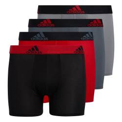 Adidas Boys' Kids Performance Boxer Briefs Underwear (4-Pack), Scarlet Red/Black/Grey, Small von adidas