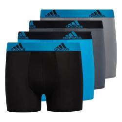 Adidas Boys' Kids Performance Boxer Briefs Underwear (4-Pack), Solar Blue/Black/Grey, X-Large von adidas