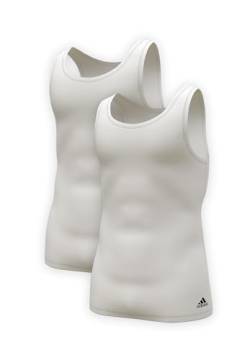 Adidas Herren ärmelose Unterhemden (2er Pack) rundhals Business Unterhemd (Gr. S - 3XL), Weiß, S von adidas