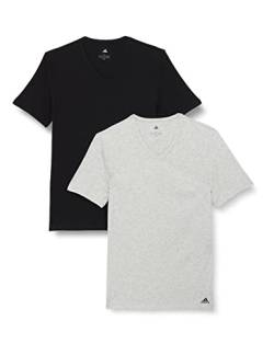 Adidas Herren kurzarm Unterhemd (2er Pack) V- Ausschnitt T- Shirt (Gr. S - 3XL) , Sortiert 2, S von adidas