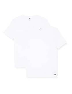 Adidas Herren kurzarm Unterhemd (2er Pack) V- Ausschnitt T- Shirt (Gr. S - 3XL) , Weiß, L von adidas