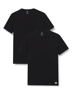 Adidas Herren kurzarm Unterhemd (2er Pack) rundhals Crew Neck T-Shirt (Gr. S - 3XL), Schwarz, M von adidas