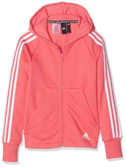 Adidas Must Haves 3s Full Zip Hoodie Hooded Track Top, Mädchen XL Mehrfarbig (prism pink / white) 13/14y (164 EU) von adidas