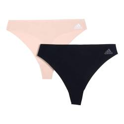 Adidas String Tanga Damen (2er Pack) Unterhosen (Gr. XS - XXL) - bequeme Unterwäsche, Mehrfarbig Rosa, L von adidas