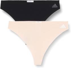 Adidas String Tanga Damen (2er Pack) Unterhosen (Gr. XS - XXL) - bequeme Unterwäsche, Mehrfarbig Rosa, XXL von adidas