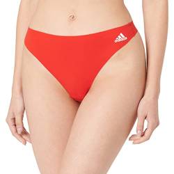 Adidas String Tanga Damen - Unterhosen (Gr. XS - XXL) - bequeme Unterwäsche, Rot-mel., L von adidas