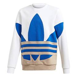 Adidas Unisex-Kind Big TRF Crew Sweatshirt, Blanco/Khaki Trace/Royal Blue, 128 von adidas