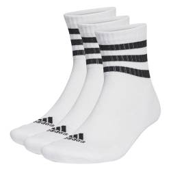 adidas 3 Stripes Cuhsion Mid Cut Socks Socken 3er Pack (46-48, white) von adidas