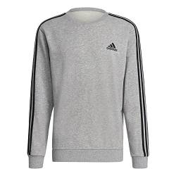 adidas 3 Stripes Sweater Sweatshirt Pullover (L, Grey) von adidas