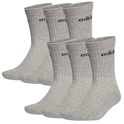 adidas 6 Paar HC CREW 3p Tennissocken Sportspocken Unisex, Farbe:Mid Grey/Black, Socken & Strümpfe:37-39 von adidas