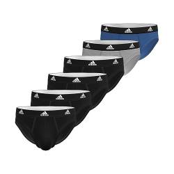adidas Active Flex Cotton Brief 6PK Herren Unterwäsche Slip, Größe:L, Farbe:964 - Black/Grey/Blue von adidas