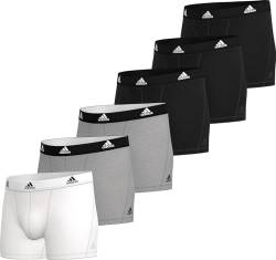 adidas Active Flex Cotton Trunk 6PK Herren Unterwäsche Boxershorts, Größe:L, Farben:918 - Black/Grey/White von adidas