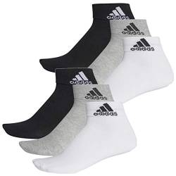 adidas Ankle/Quarter Socken Unisex Kurzsocke Knöchelsocke 6 Paar, Farbe:803 - grey/white/black, Socken & Strümpfe:40-42 von adidas