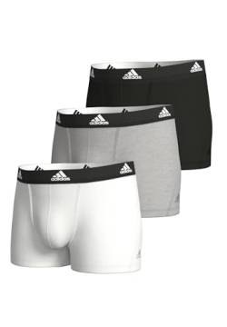 adidas Basic Trunk Men Herren Unterhose Shorts Unterwäsche 3er Pack, Farbe:Black/White/Grey, Bekleidungsgröße:L von adidas