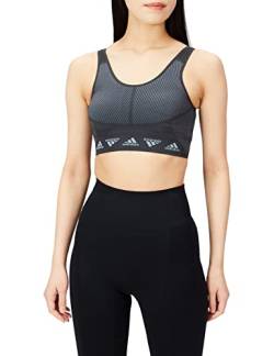 adidas Damen Aeroknit Sport-BH, Grimag/Carbon, L von adidas