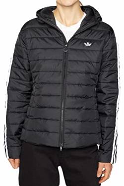 adidas Damen Hooded Premium Slim Jacke, schwarz/weiß, 42 von adidas