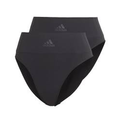 adidas Damen Nahtloser Micro-Stretch-Tanga Tangahöschen, Schwarz, 2 Stück, L (2er Pack) von adidas